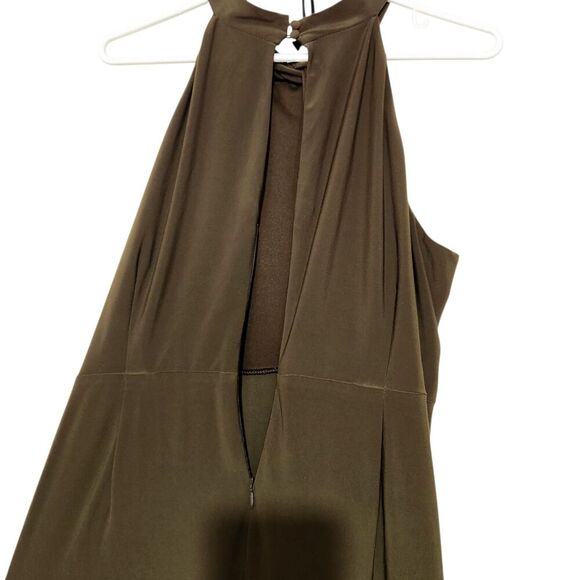Nina Leonard Jumpsuit For Women Size Medium Wide Leg Olive Green Color With Zip - Picture 7 of 15